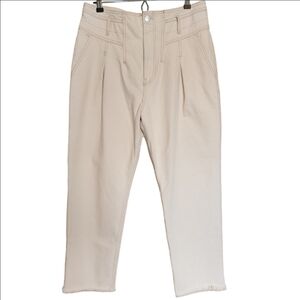 FREE PEOPLE WE THE FREE ULTRA HIGH RISE STRAIGHT LEG MOM JEANS RAW HEM SIZE 30